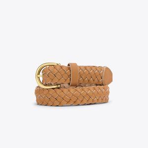 Nisolo Talia Braided Belt Almond NWT